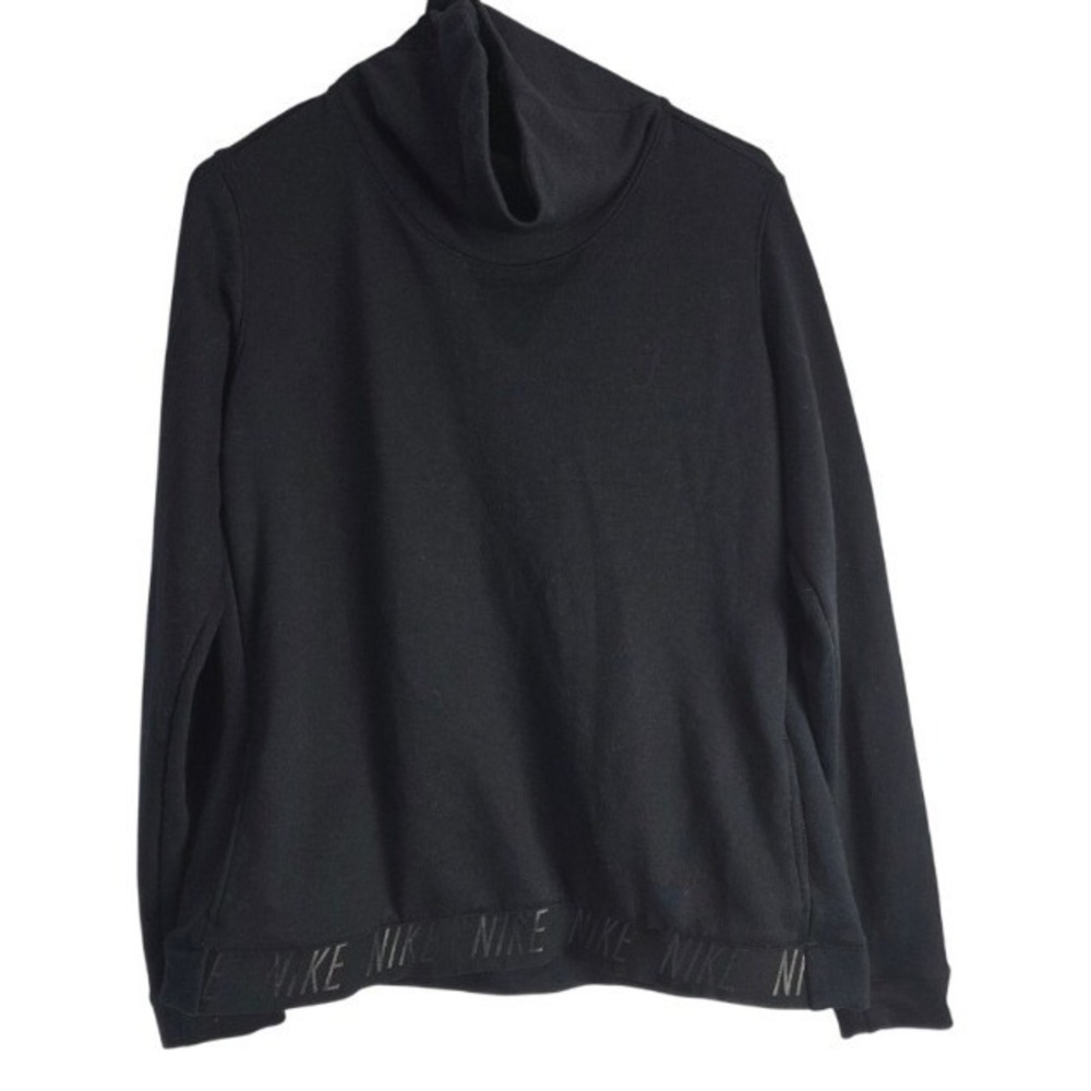 Nike Dri Fit Cowl Neck Sweatshirt L Womens Black Long Sleeve Athleisure Pullover